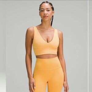 lululemon athletica Yellow/Gold Seamless V-Neck Sports Bra